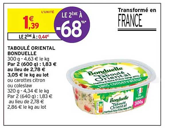 Taboulé Oriental Bonduelle