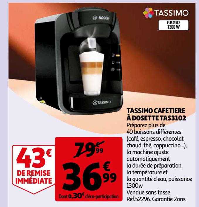 Tassimo Cafetière à Dosette Tas3102