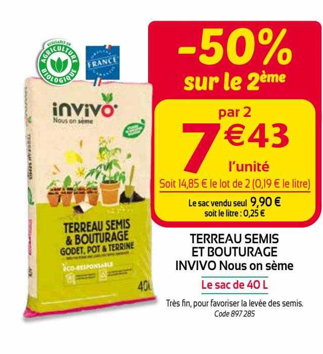 terreau semis et bouturage invivo nous on sème