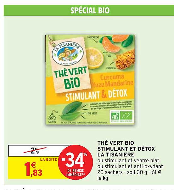 thé vert bio stimulant et détox la tisanière