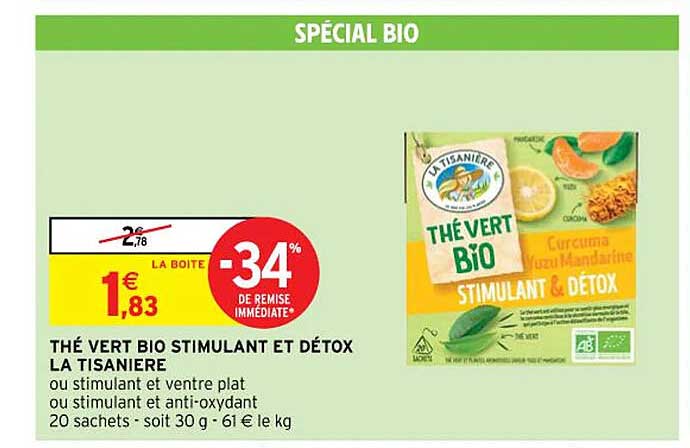 thé vert bio stimulant et détox la tisanière