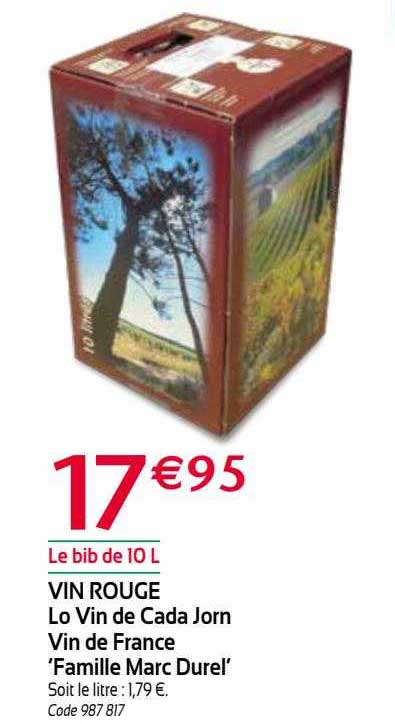 vin rouge lo vin de cada jorn vin de france 'famille marc durel'