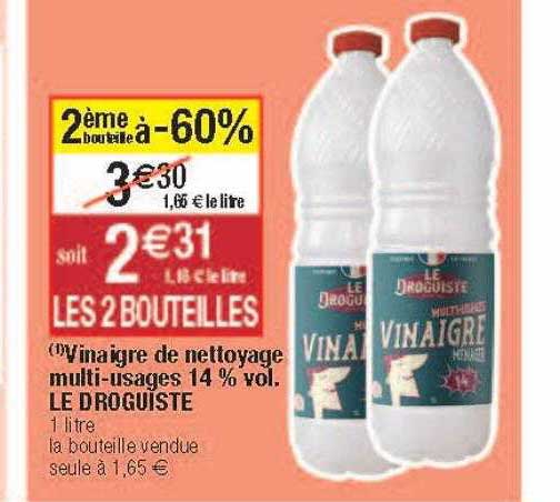 vinaigre de nettoyage multi-usages 14% vol. le droguiste