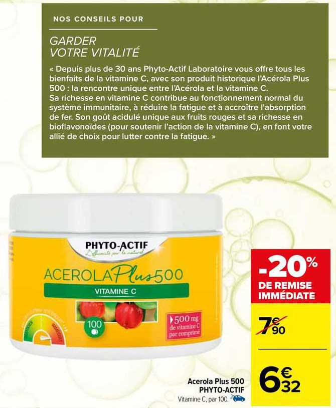 Acerola Plus 500 Phyto-actif