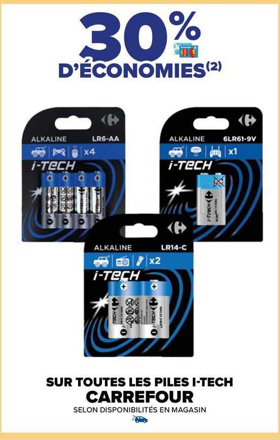 les piles i-tech carrefour
