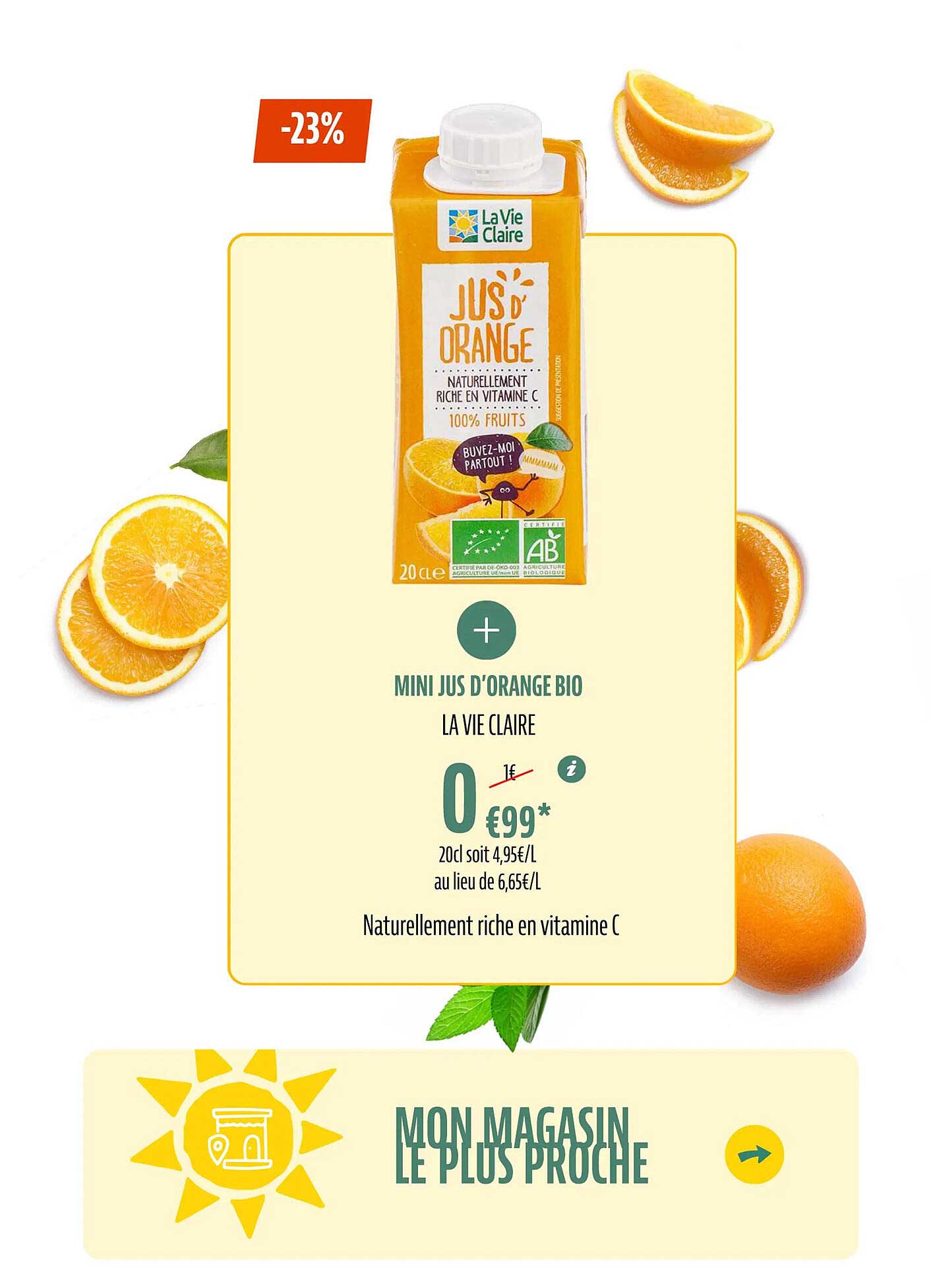 Mini Jus D'orange Bio La Vie Claire
