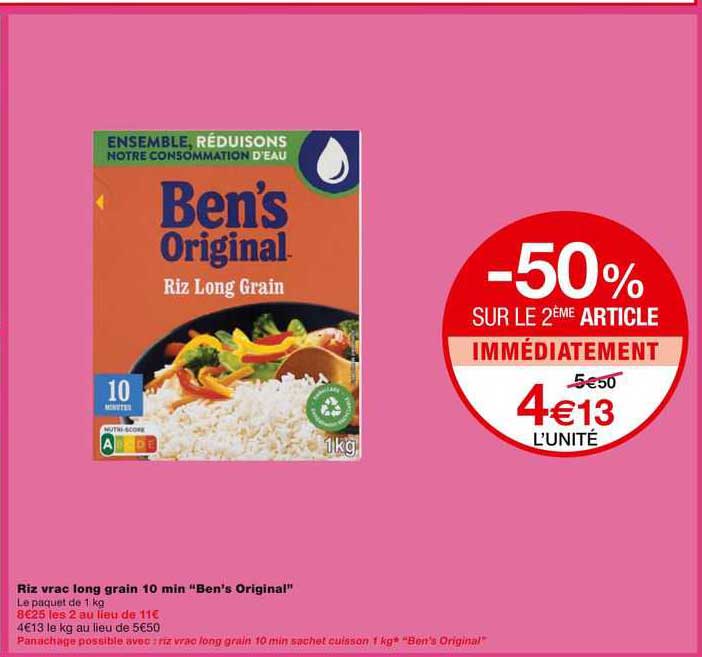 riz vrac long grain 10 min "ben's original"