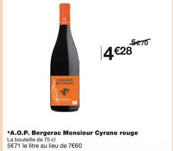 a.o.p. bergerac monsieur cyrano rouge