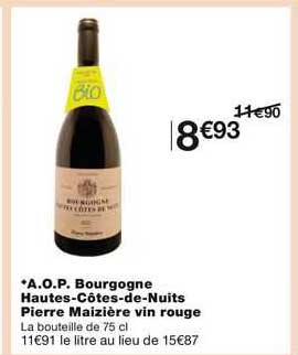 a.o.p. bourgogne hautes-côtes-de-nuits pierre maizière vin rouge