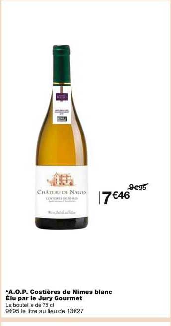 a.o.p. costière de nîmes blanc élu par le jury gourmet