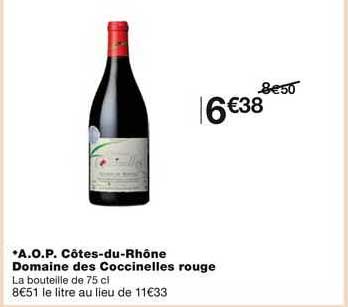 a.o.p. côtes-du-rhône domaine des coccinelles rouge
