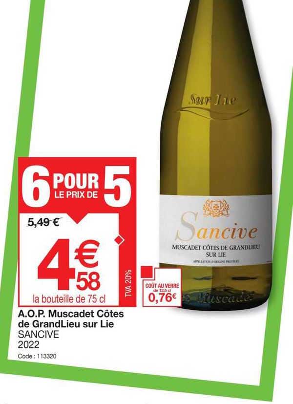 a.o.p. muscadet côtes de grsandLieu sur lie sancive