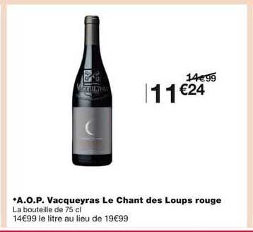 a.o.p. vacqueyras le chant des loups rouge