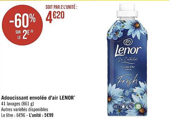 adoucissant envolée d'air lenor