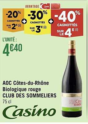 aoc côtes-du-rhône biologique rouge club des sommeliers