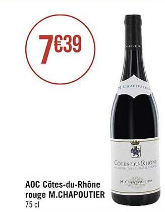 aoc côtes-du-rhône rouge m.chapoutier