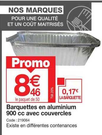 Barquettes En Aluminium 900 Cc Avec Couvercles