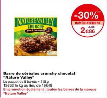 barre de céréales crunchy chocolat "nature valley"