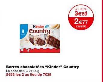 Barres Chocolatées "kinder" Country