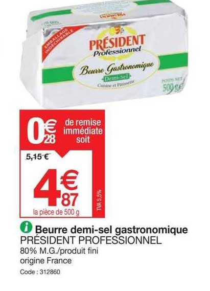 beurre demi-sel gastronomique président professionnel