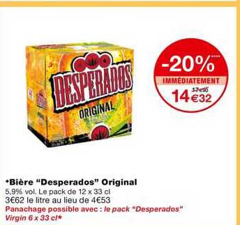 Bière "desperados" Original