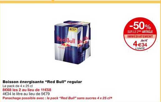 boisson énergisante "red bull" regular
