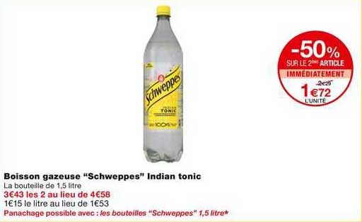 Boisson Gazeuse "schweppes" Indian Tonic