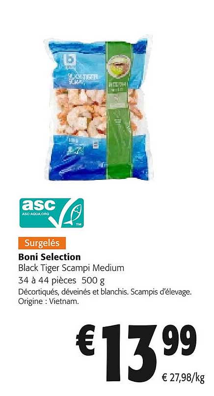 boni selection black tiger scampi medium