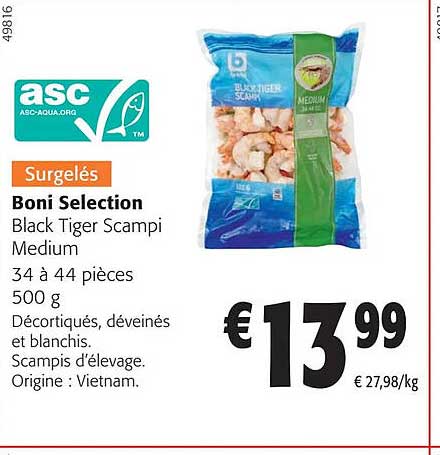 boni selection black tiger scampi medium