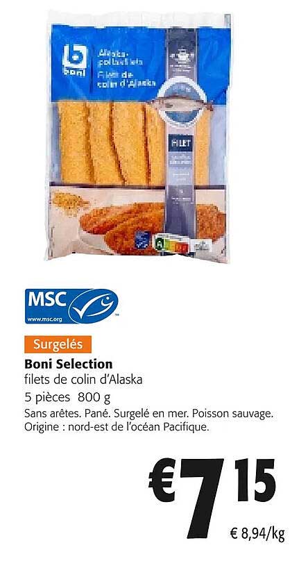 Boni Selection Filets De Colin D'alaska
