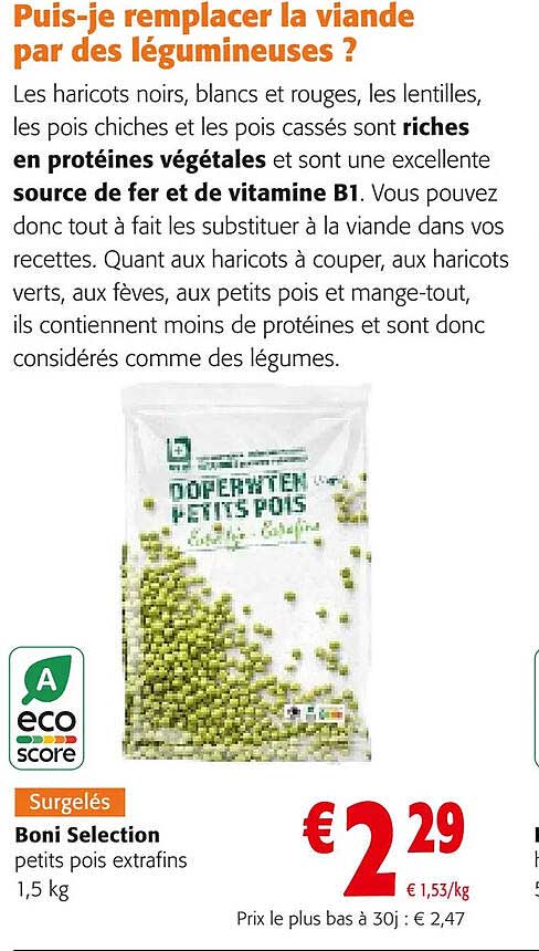 boni selection petits pois extrafins