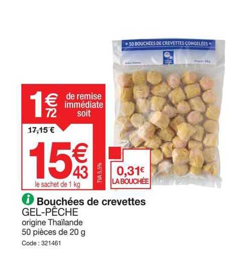 bouchées de crevettes gel-pêche