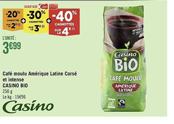 café moulu amérique latine corsé et intense casino bio
