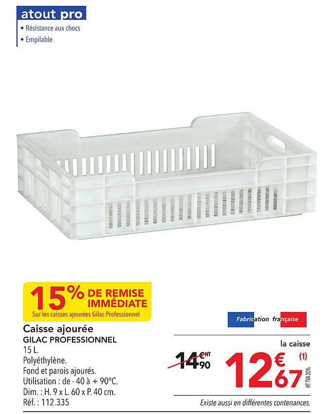 caisse ajourée gilac professionnel