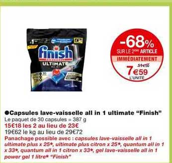 capsules lave-vaisselle all in 1 ultimate "finish"