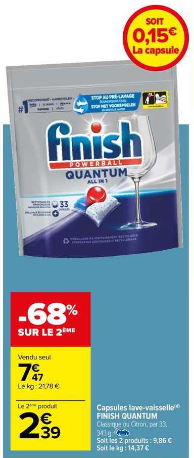 capsules lave-vaisselle finish quantum