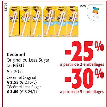 cécémel original ou less sugar ou fristi