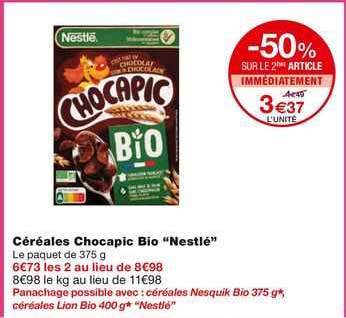 Céréales Chocopic Bio "nestlé"