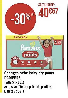 changes bébé baby-dry pants pampers