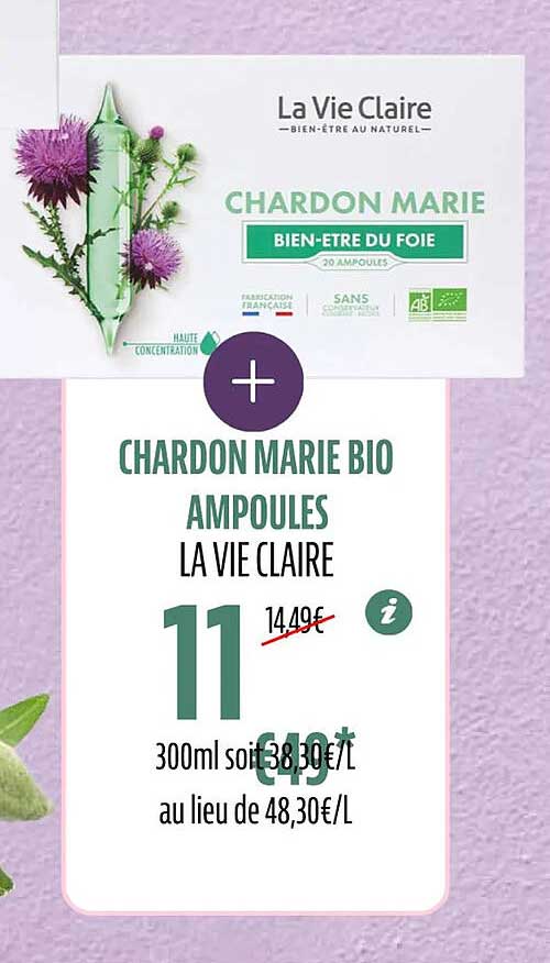 chardon marie bio ampoules la vie clairela vie claire