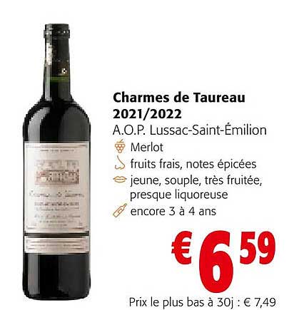 charmes de taureau 2021/2022 a.o.p. lussac-saint-émilion