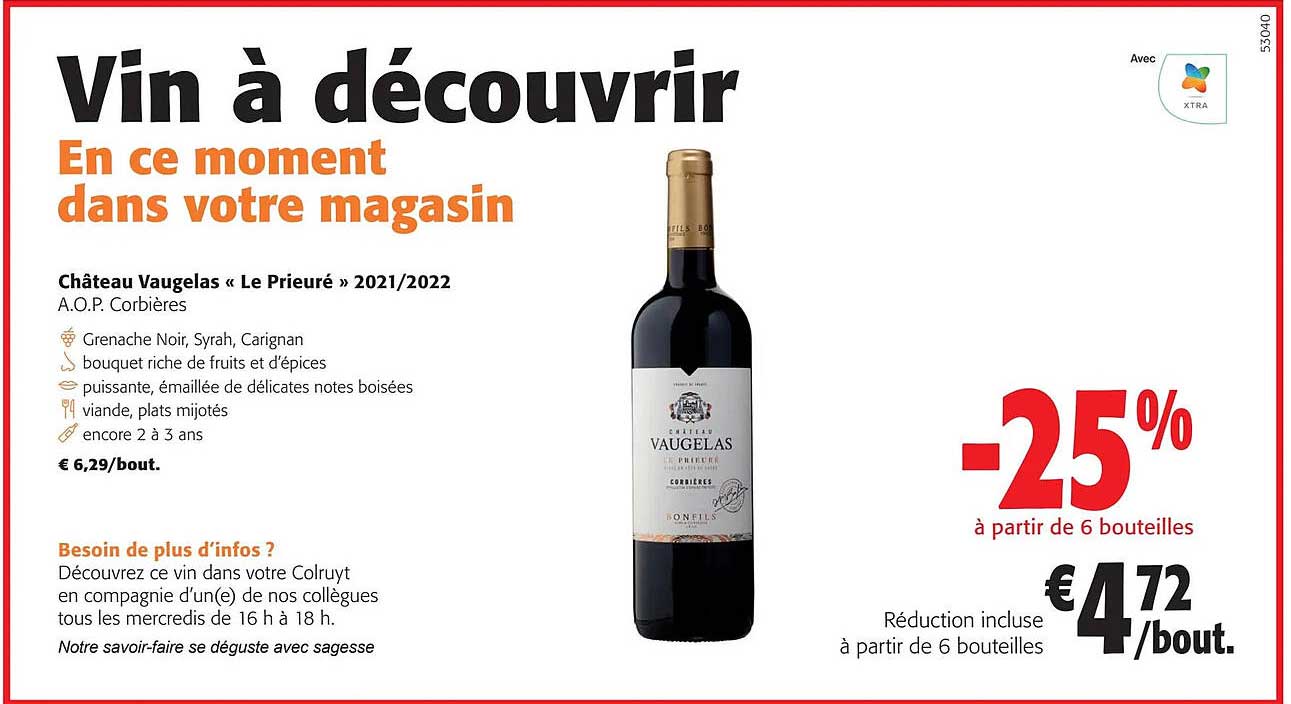 château vaugelas «le prieuré» 2021/2022 a.o.p. corbières