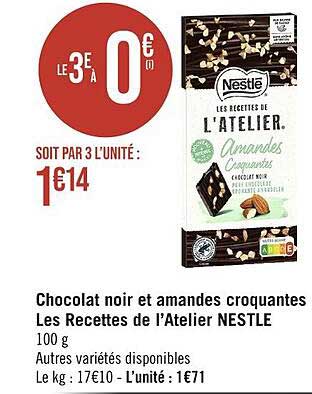 chocolat noir et amandes croquantes les recettes de l'ateleir nestlé