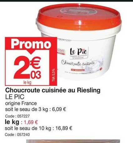 choucroute cuisinée au riesling le pic