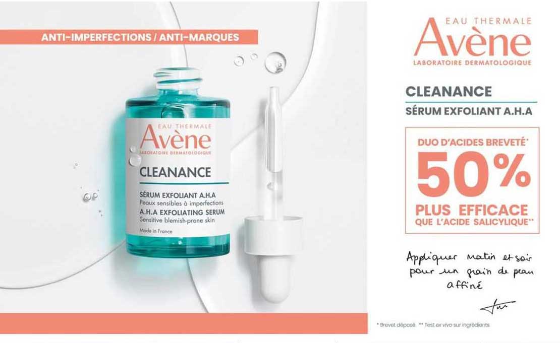 cleanance sérum exfoliant a.h.a avène