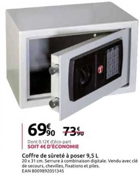 coffre de sûreté à poser 9,5 l