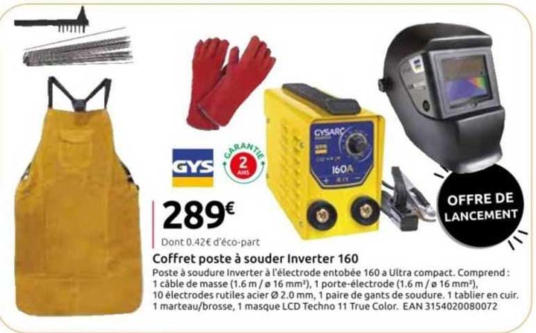 coffret poste à souder inverter 160 gys