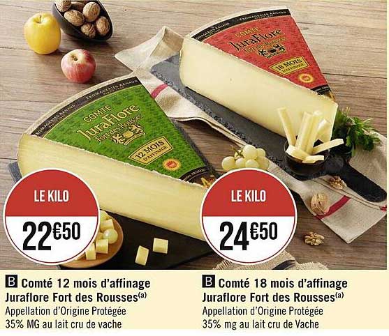 comté 12 mois d'affinage juraflore fort des rousses ou comté 18 mois d'affinage juraflore fort des rousses