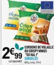 cordons de volaille ou crispy wings "so hal !"