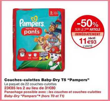 couches-culottes baby-dry t5 "pampers"